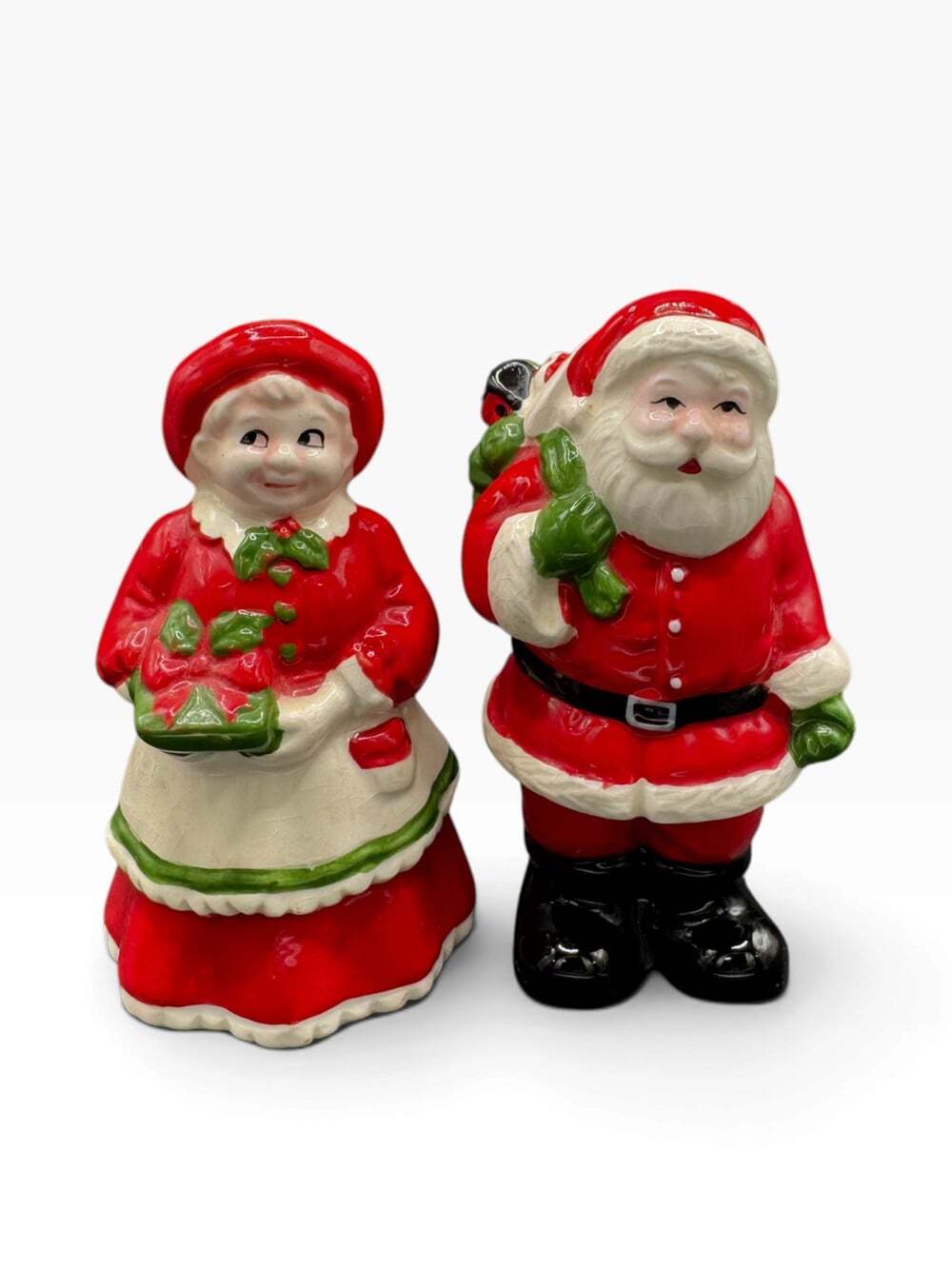 Essential Home Santa & Mrs Claus Salt Pepper Shakers Ceramic Christmas Set